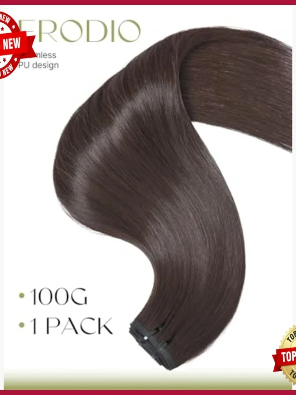 Human Hair Clip-In Extensions 100g 7-Piece Heat Resistant Virgin Remy